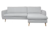 Rohová sedačka Salma, světle šedá látka, univerzální pravá/levá