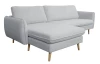 Rohová sedačka Salma, světle šedá látka, univerzální pravá/levá