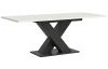 Rozkládací jídelní stůl Moteon 150x90 cm, bílý/šedý, podnož X