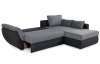 Rohová sedací souprava Torgau, černá/šedá tkanina