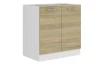 Dolní kuchyňská skříňka Latte 80D2F, dub latte/bílá, šířka 80 cm