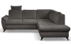 Rohová sedací souprava Geneva, tmavě šedá látka, pravý roh