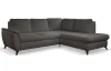Rohová sedací souprava Geneva, tmavě šedá látka, pravý roh