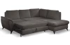 Rohová sedací souprava Geneva, tmavě šedá látka, pravý roh