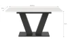 Rozkládací jídelní stůl Moteon 150x90 cm, bílý/šedý, podnož V