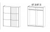 Šatní skříň Kronach, 175 cm, šedá/zrcadlo
