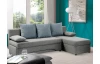 Rohová sedací souprava Polaris, šedá/modrá tkanina