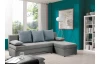 Rohová sedací souprava Polaris, šedá/modrá tkanina