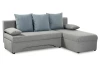 Rohová sedací souprava Polaris, šedá/modrá tkanina
