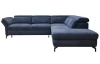 Rohová sedací souprava Colby, modrá látka, pravý roh