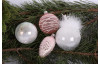Vánoční ozdoba Koule s peřím, transparentní, sklo, 7 cm