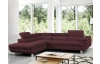 Rohová sedací souprava Lotos, vínově červená látka, levý roh