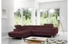 Rohová sedací souprava Lotos, vínově červená látka, levý roh