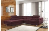 Rohová sedací souprava Lotos, vínově červená látka, levý roh