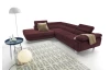 Rohová sedací souprava Lotos, vínově červená látka, levý roh