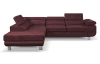 Rohová sedací souprava Lotos, vínově červená látka, levý roh