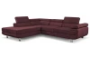 Rohová sedací souprava Lotos, vínově červená látka, levý roh