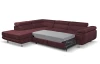 Rohová sedací souprava Lotos, vínově červená látka, levý roh