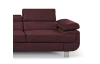 Rohová sedací souprava Lotos, vínově červená látka, levý roh