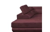 Rohová sedací souprava Lotos, vínově červená látka, levý roh