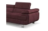 Rohová sedací souprava Lotos, vínově červená látka, levý roh