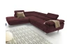 Rohová sedací souprava Lotos, vínově červená látka, levý roh