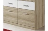 Šatní skříň Bremen, 136 cm, dub san remo/bílá