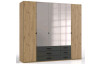 Šatní skříň s otočnými dveřmi Coventry, 225 cm, dub artisan/antracitová ocel