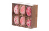 Velikonoční dekorace Kraslice z pravých vajíček, 6 ks, růžová