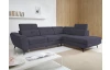 Rohová sedací souprava Sergio, tmavě modrá látka, pravý roh