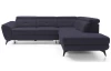 Rohová sedací souprava Sergio, tmavě modrá látka, pravý roh