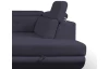 Rohová sedací souprava Sergio, tmavě modrá látka, pravý roh