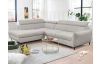 Rohová sedací souprava Othello, světlá šedohnědá látka, levý roh
