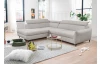 Rohová sedací souprava Othello, světlá šedohnědá látka, levý roh