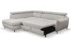 Rohová sedací souprava Othello, světlá šedohnědá látka, levý roh