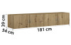 Skříňový nástavec Case, 181 cm, dub artisan