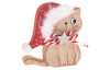 Vánoční dekorace Kočka s čepicí a hvězdou, 9 cm