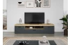 Široká TV skříňka Tyler 230 cm, antracit/dub evoke