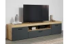 Široká TV skříňka Tyler 230 cm, antracit/dub evoke