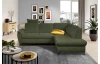 Rohová sedací souprava Geneva, smaragdově zelená látka, pravý roh