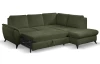 Rohová sedací souprava Geneva, smaragdově zelená látka, pravý roh
