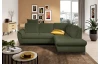 Rohová sedací souprava Geneva, smaragdově zelená látka, pravý roh