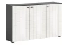 Skříňka 3-dveřová Monty, 138 cm, antracit/bílá lesk