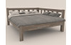 Rohová postel se zástěnou vpravo Tema P 180x200 cm, šedý buk