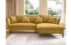 Rohová sedací souprava Gloss, hořčicová žlutá látka, pravý roh