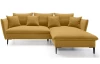 Rohová sedací souprava Gloss, hořčicová žlutá látka, pravý roh