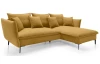 Rohová sedací souprava Gloss, hořčicová žlutá látka, pravý roh