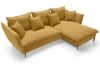 Rohová sedací souprava Gloss, hořčicová žlutá látka, pravý roh