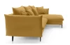 Rohová sedací souprava Gloss, hořčicová žlutá látka, pravý roh