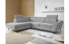 Rohová sedací souprava Sergio, světle šedá látka, levý roh